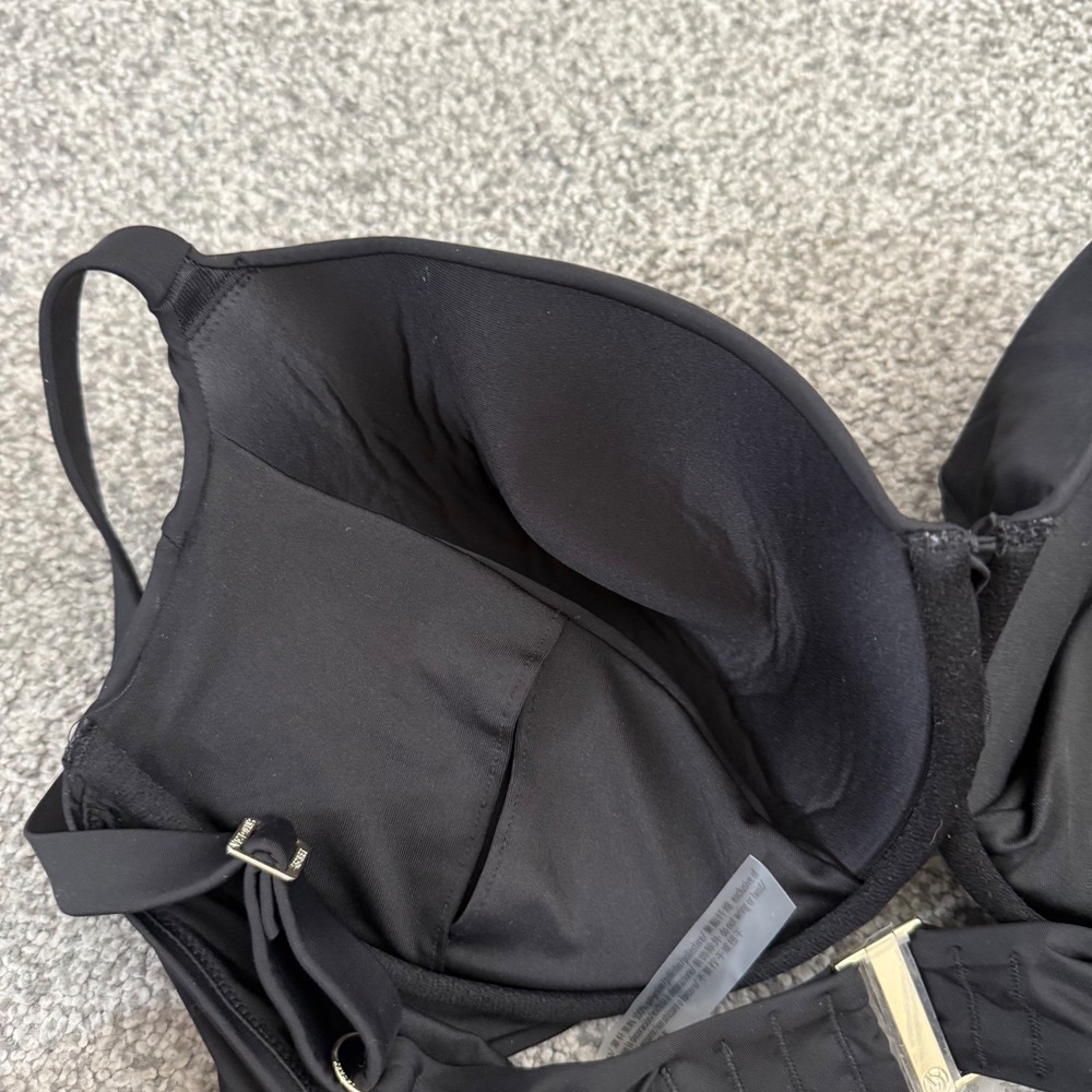 Victoria's Secret Black Underwire Bikini Top Removable Push-Up 40DD NEW - Picture 6 of 10